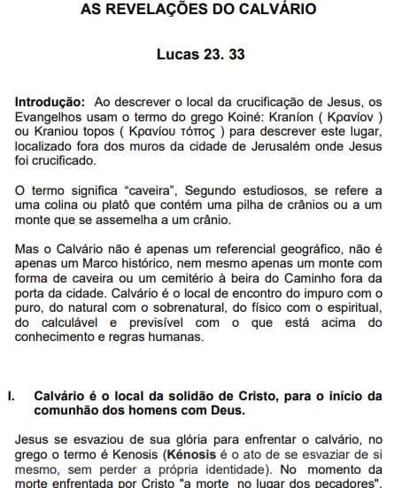 as revelações do calvário